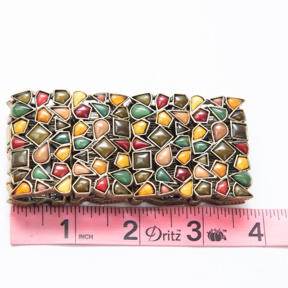Lia Sophia "Mosaic" Stretch Bracelet – Kiam Family Collection Multicolor Bronze - Picture 4 of 4